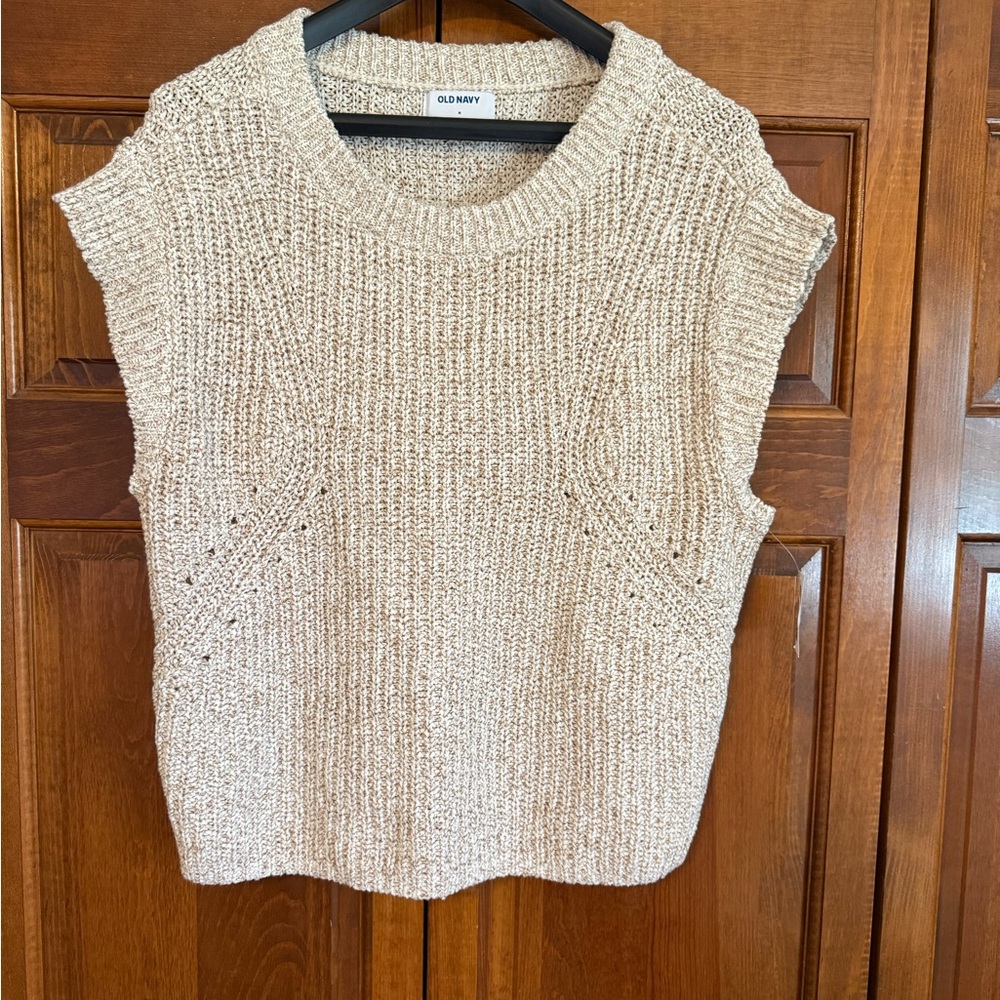 Old Navy Beige Knit Sweater Vest